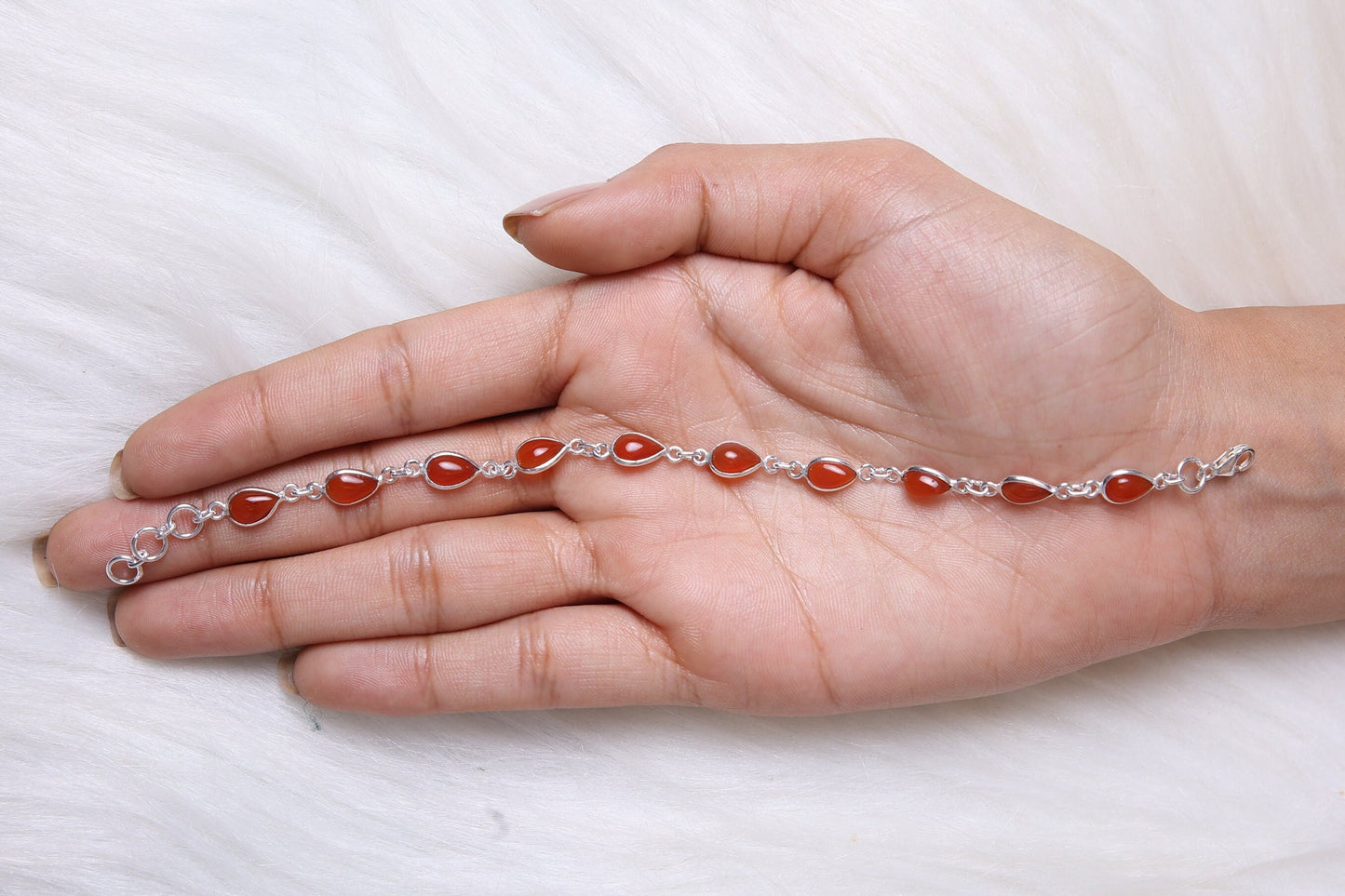 Carnelian Sterling Silver Bracelet