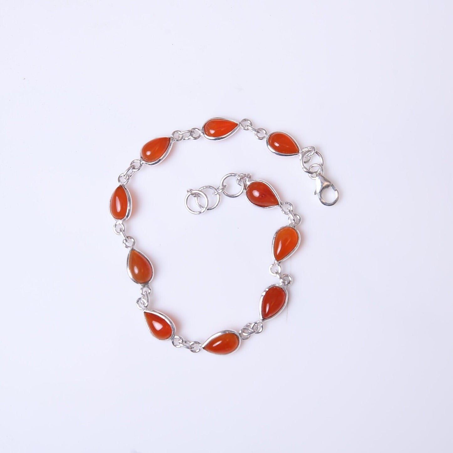 Carnelian Sterling Silver Bracelet