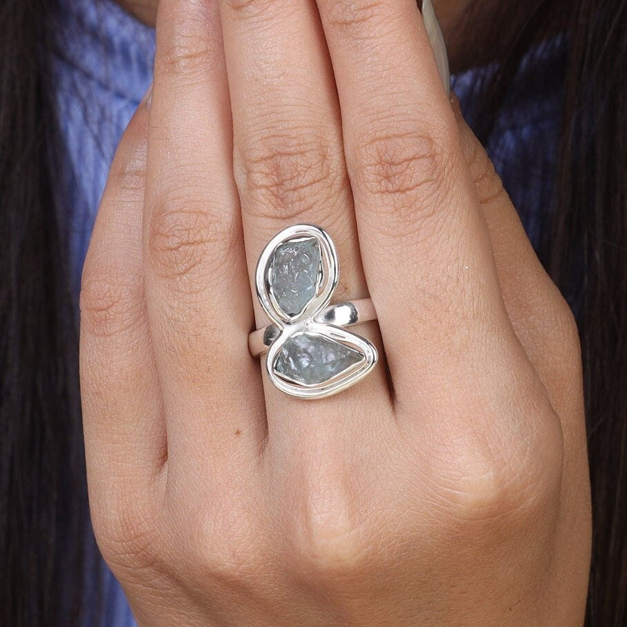 Aquamarine Sterling Silver Ring