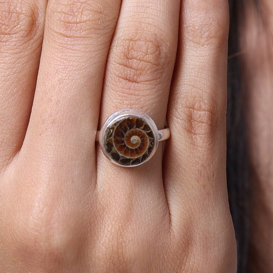 Ammonite Sterling Silver Ring