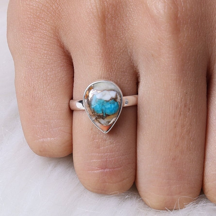 Oyster Turquoise Sterling Silver Ring