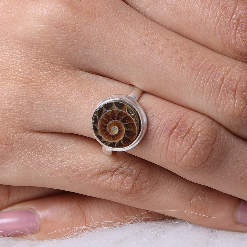 Ammonite Sterling Silver Ring