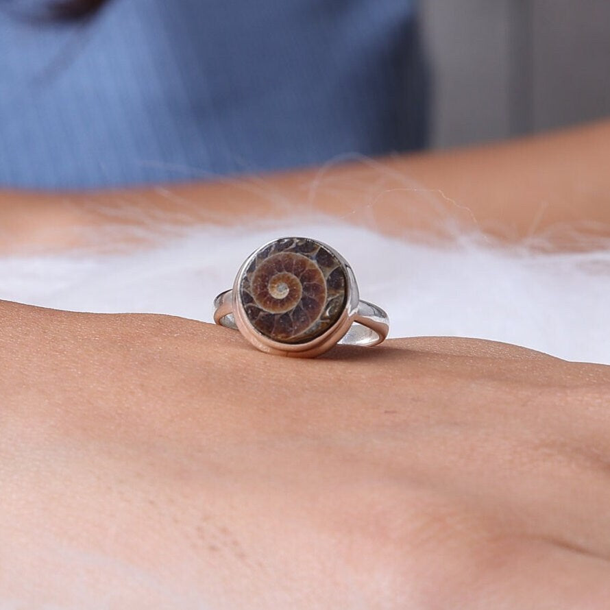 Ammonite Sterling Silver Ring