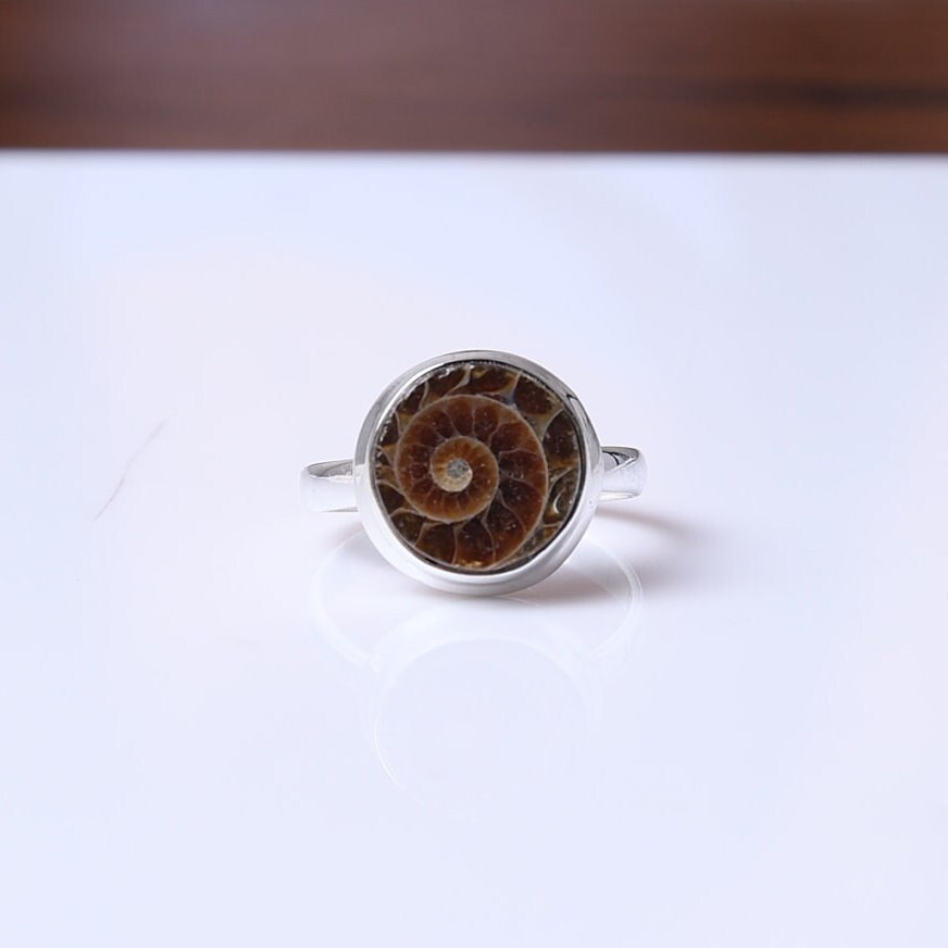 Ammonite Sterling Silver Ring