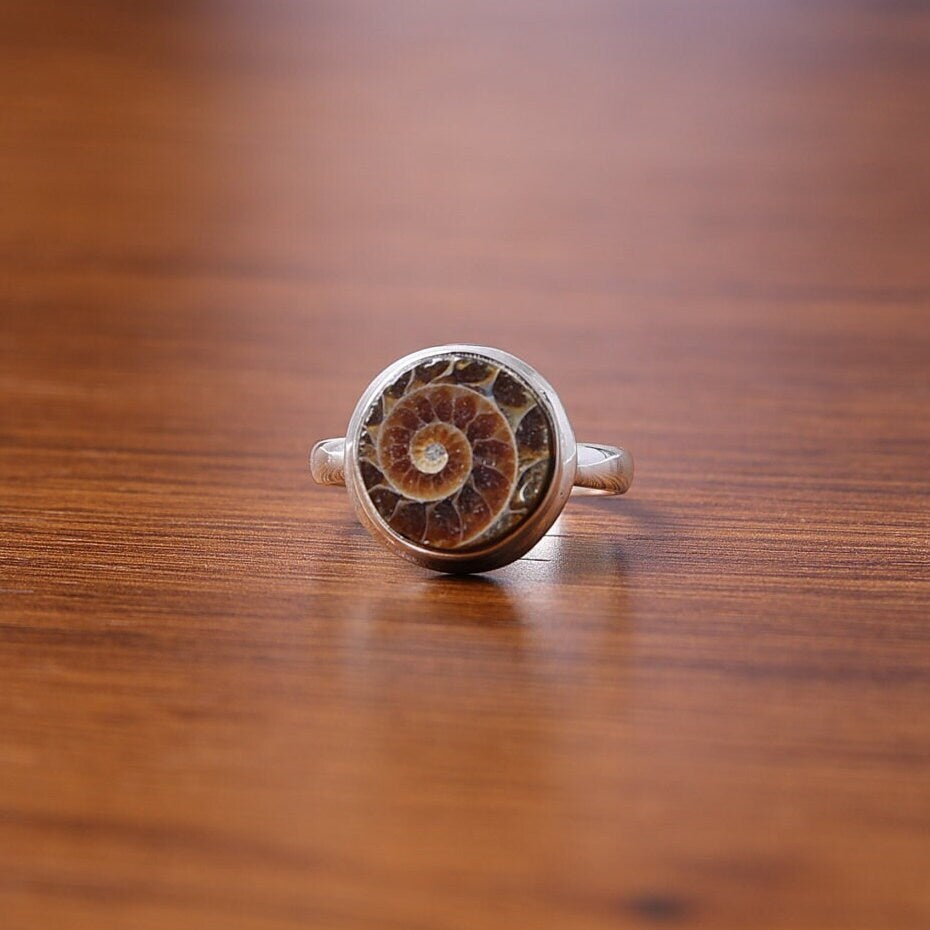 Ammonite Sterling Silver Ring