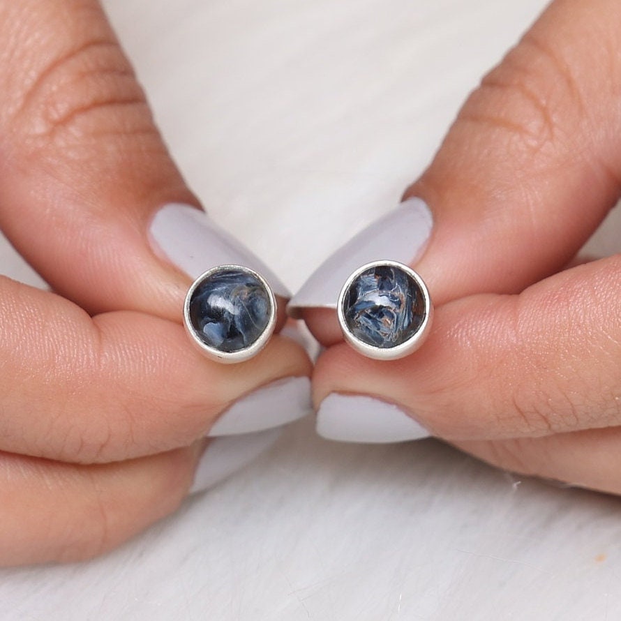 Pietersite Sterling Silver Stud Earrings