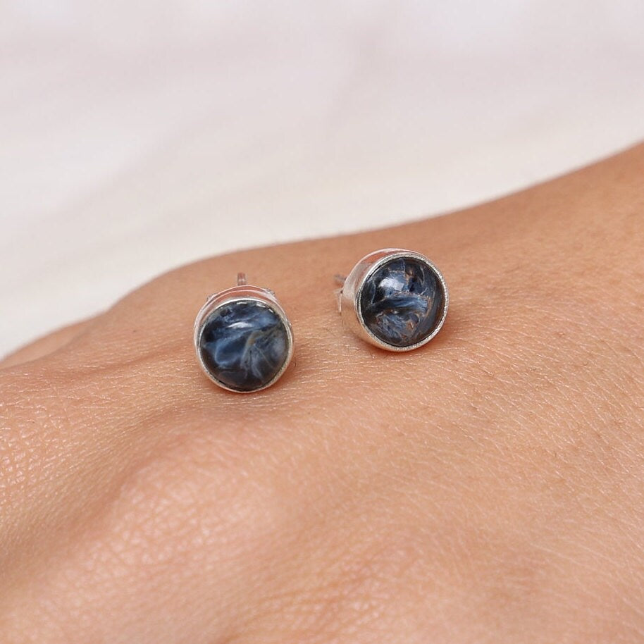 Pietersite Sterling Silver Stud Earrings