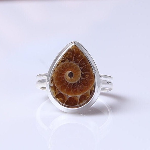 Ammonite 925 Sterling Silver Ring