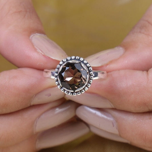 Smoky Topaz Sterling Silver Ring