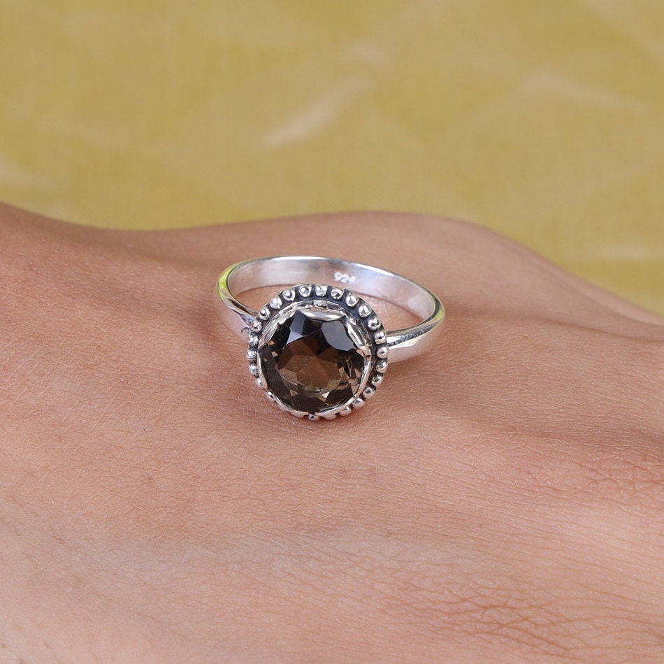 Smoky Topaz Sterling Silver Ring