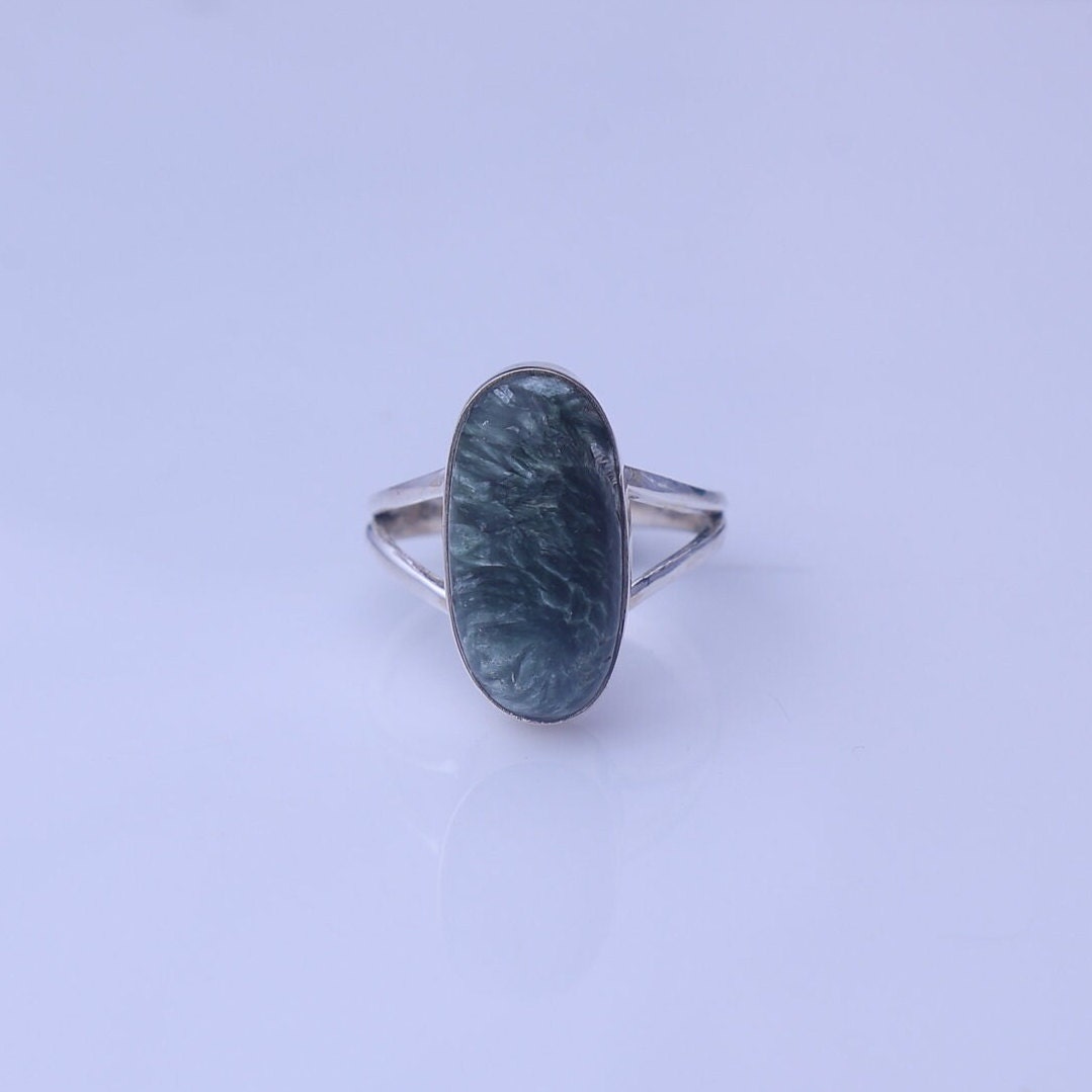 Seraphinite Sterling Silver Ring