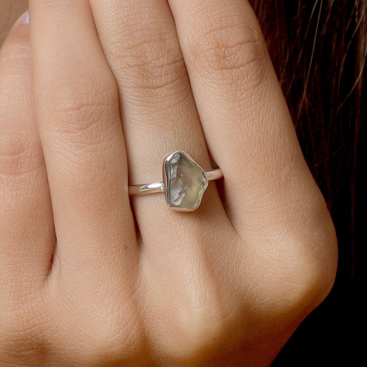 Libyan Glass Sterling Silver Ring