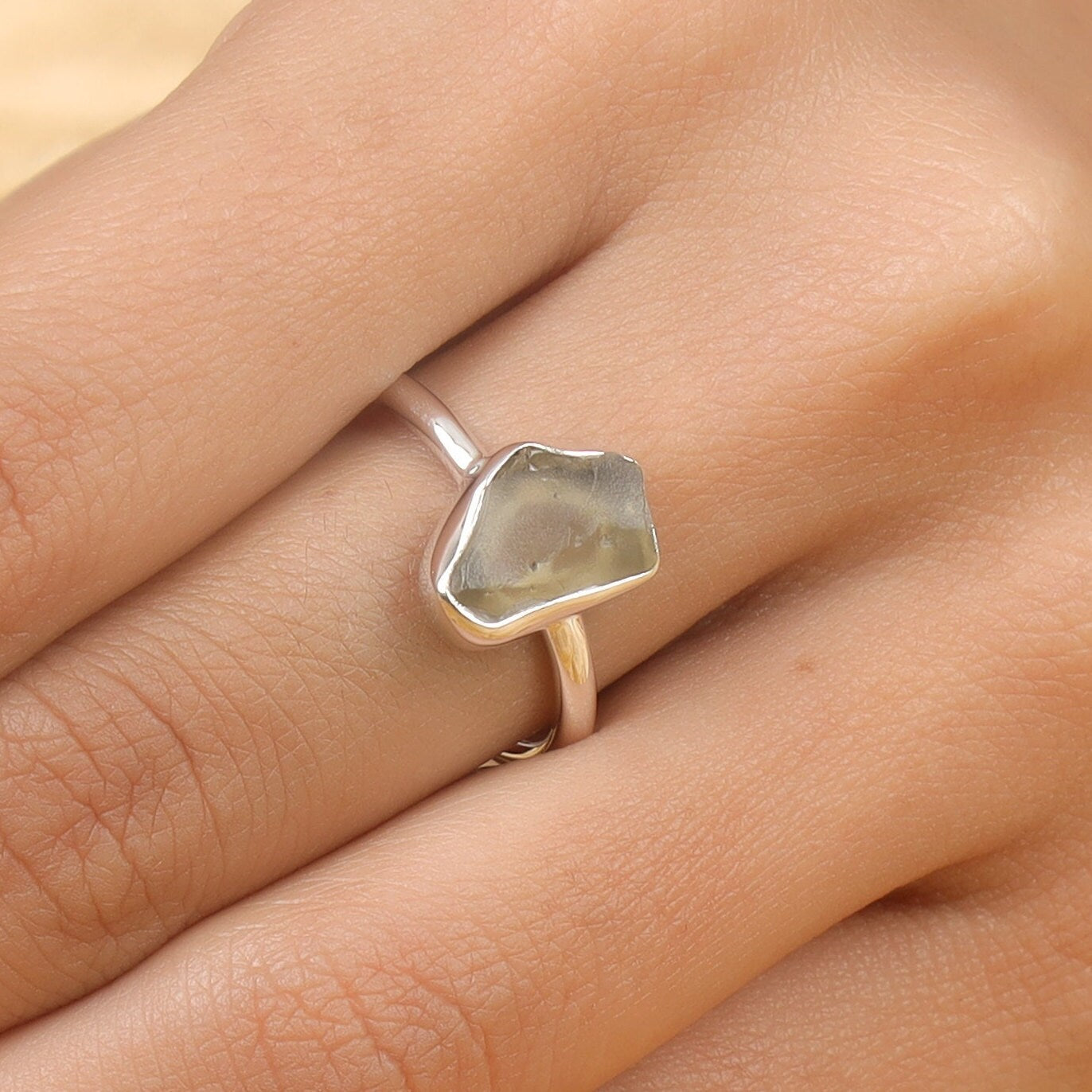 Libyan Glass Sterling Silver Ring