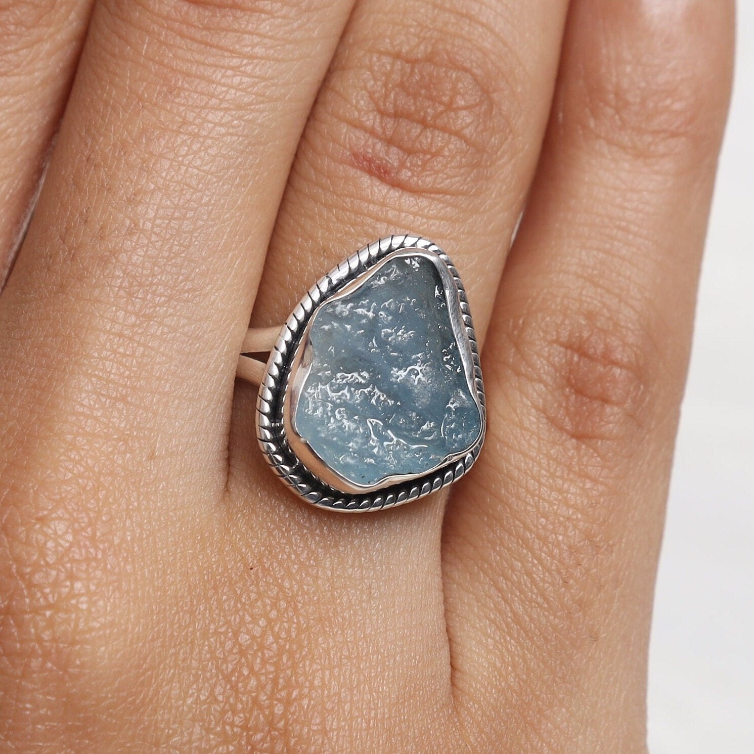 Aquamarine Sterling Silver Ring