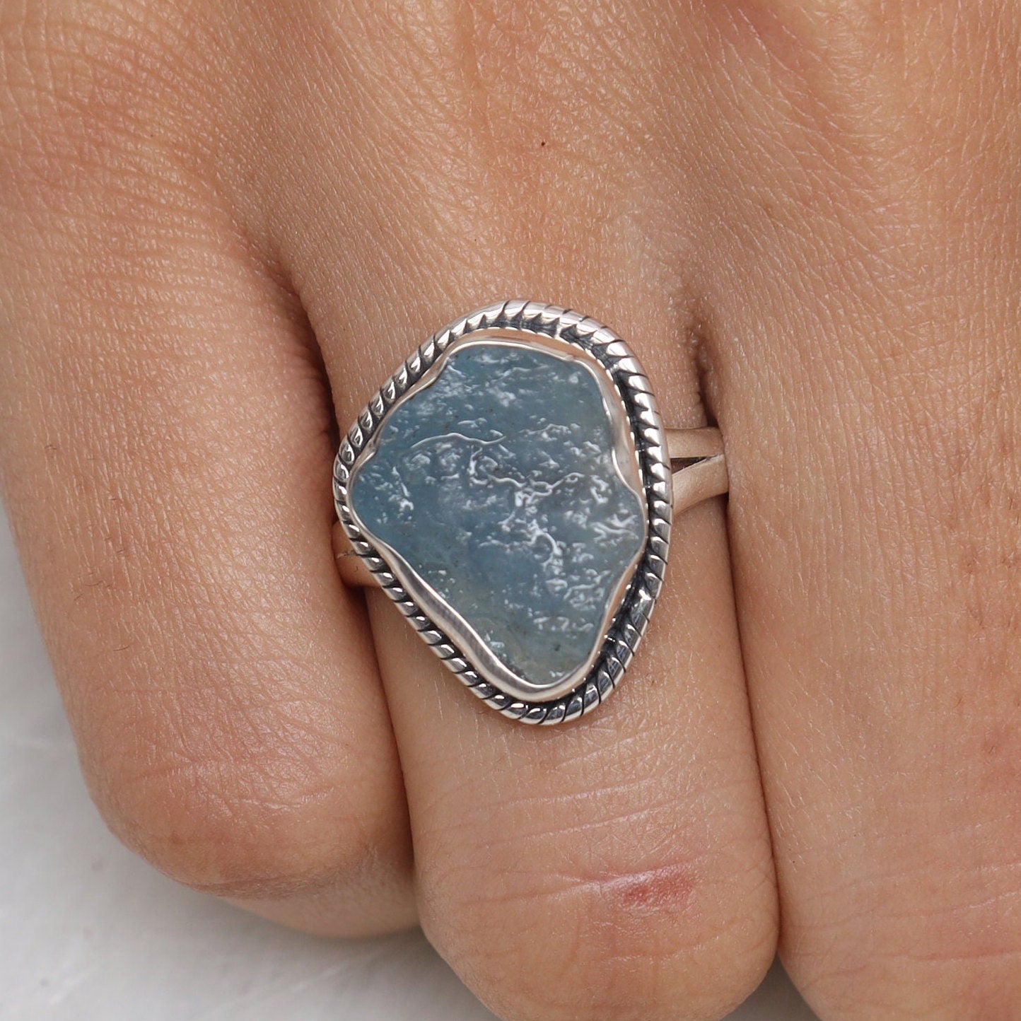 Aquamarine Sterling Silver Ring