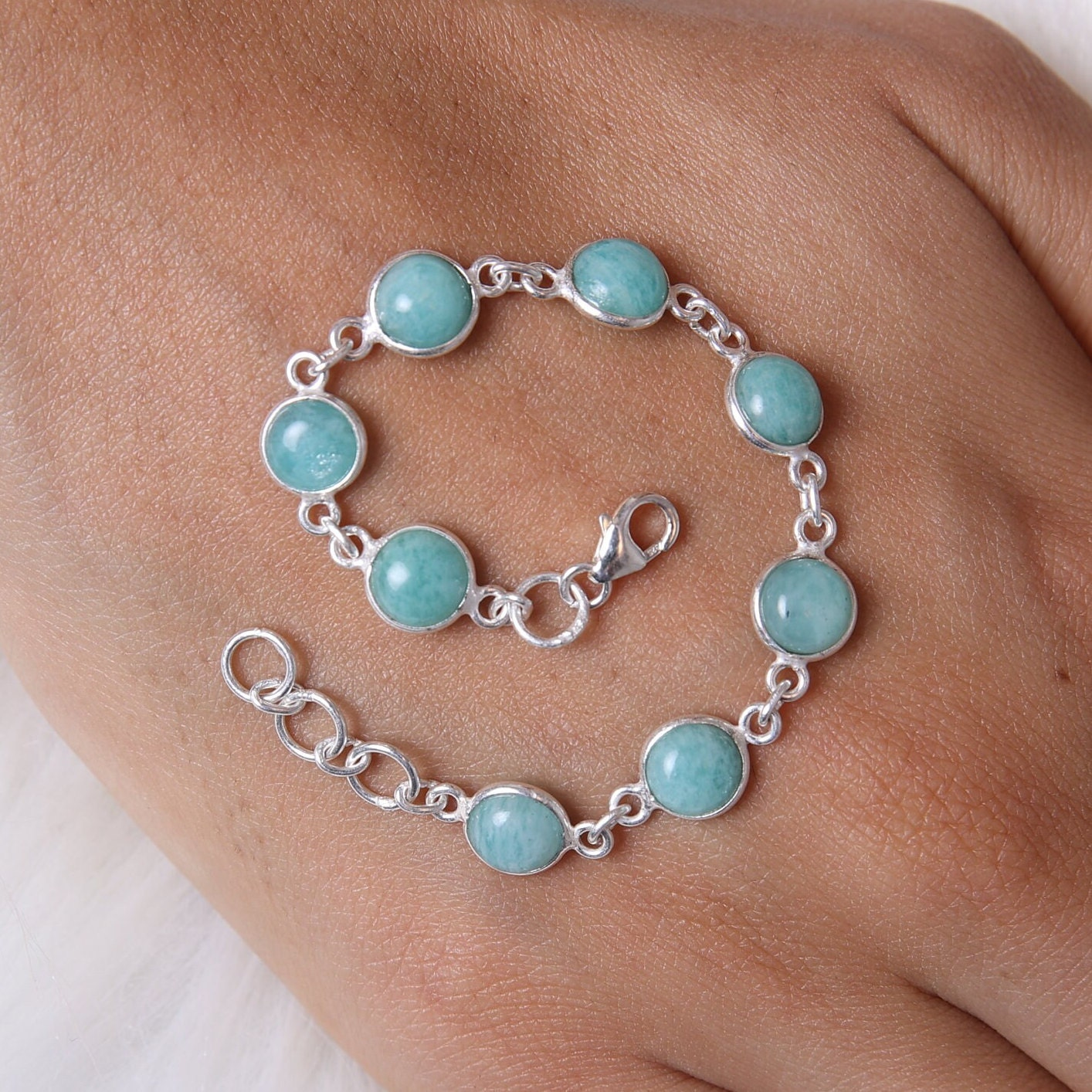 Amazonite Sterling Silver Bracelet