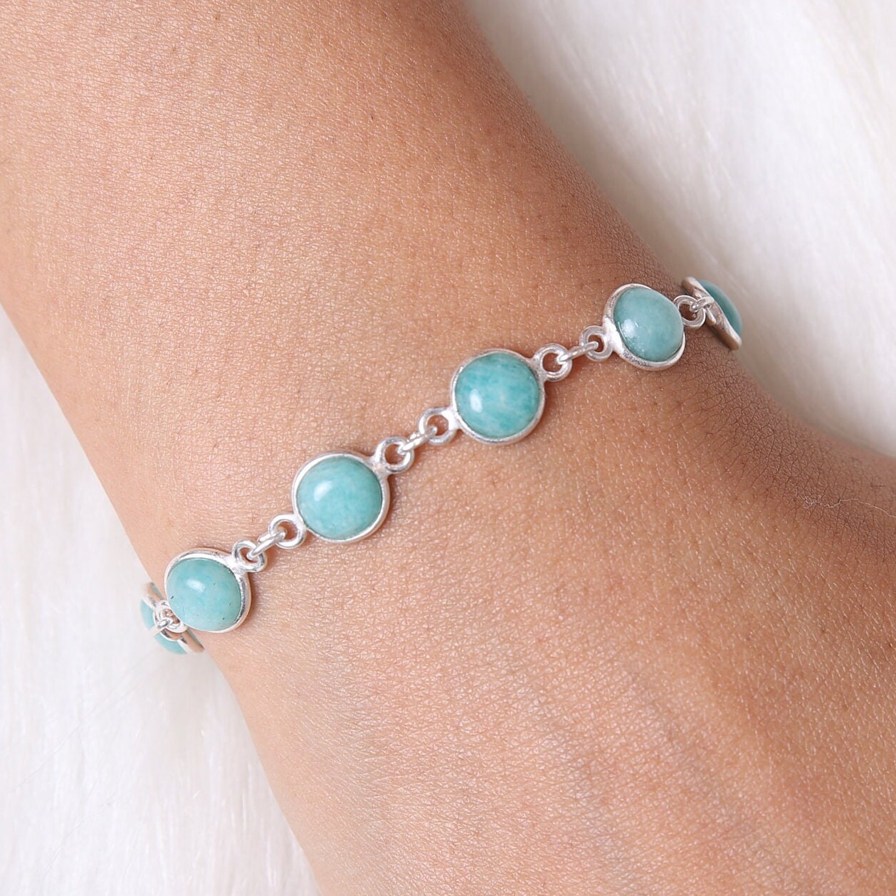 Amazonite Sterling Silver Bracelet