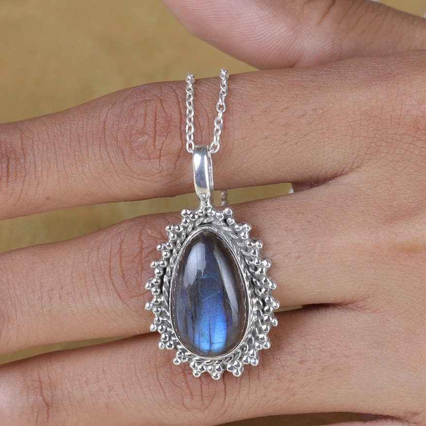 Labradorite Sterling Silver Pendant