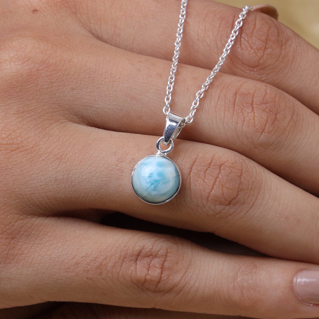 Dominican Larimar Sterling Silver Pendant