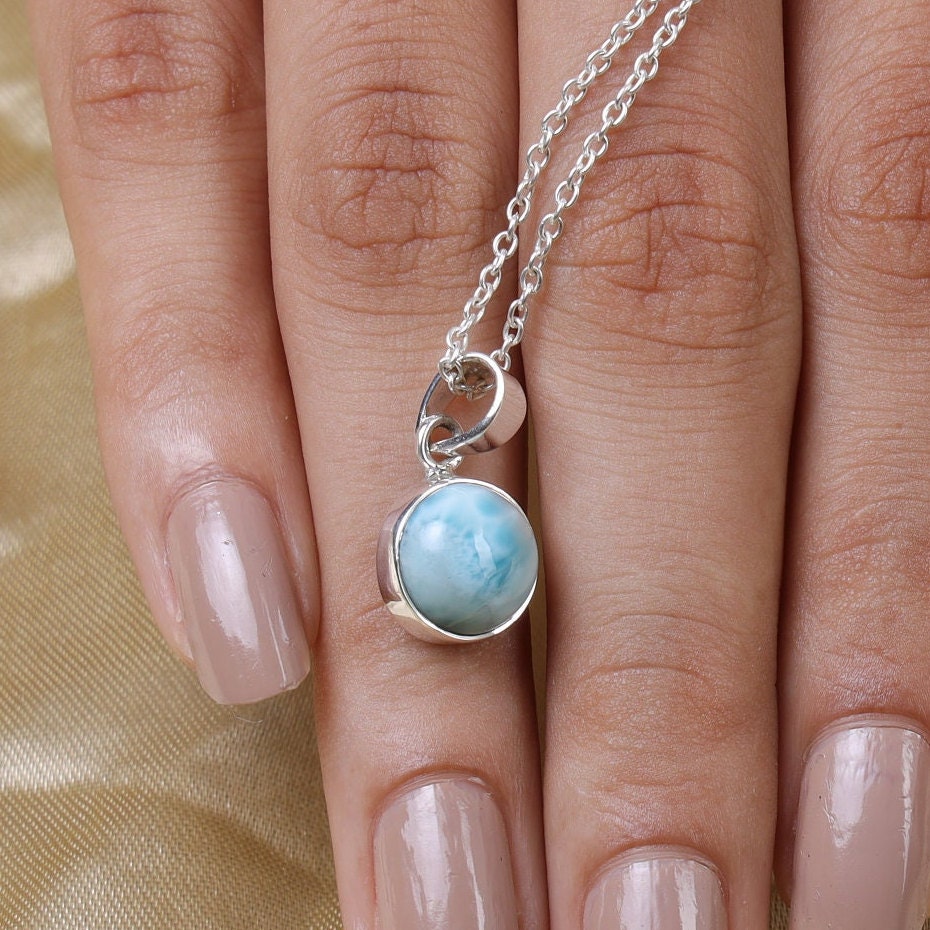 Dominican Larimar Sterling Silver Pendant