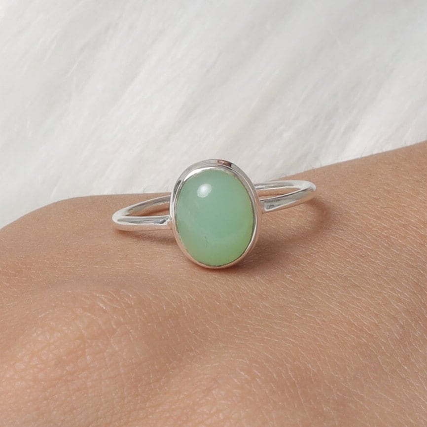 Chrysoprase 925 Sterling Silver Ring