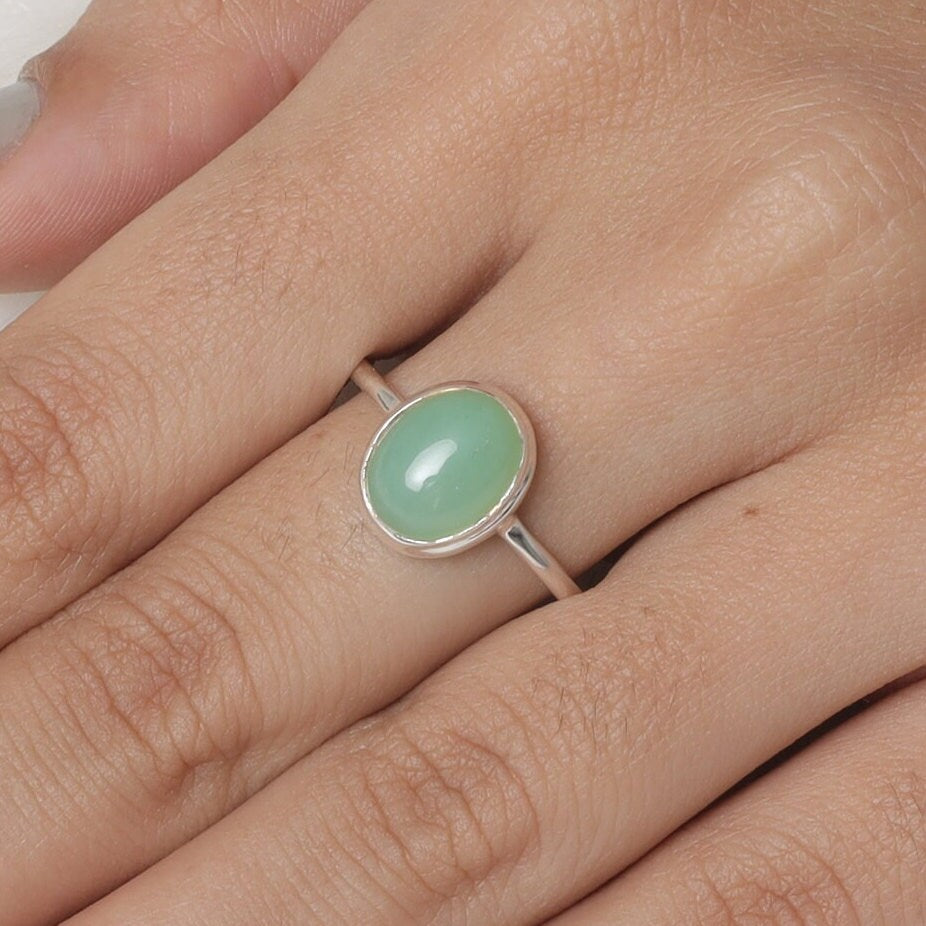 Chrysoprase 925 Sterling Silver Ring