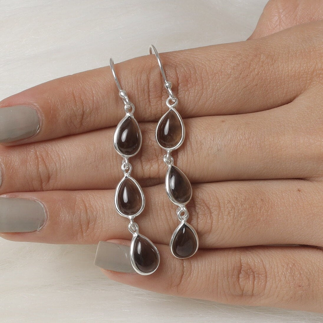 Smoky Topaz Sterling Silver Earrings