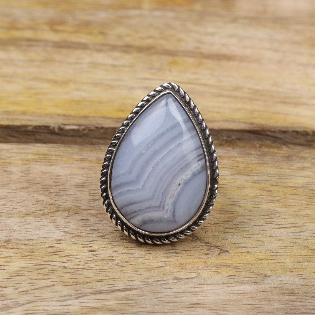 Blue Lace Agate Sterling Silver Ring