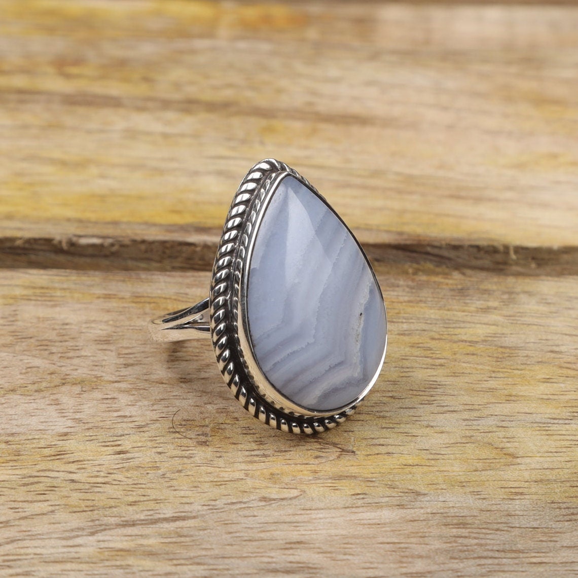 Blue Lace Agate Sterling Silver Ring