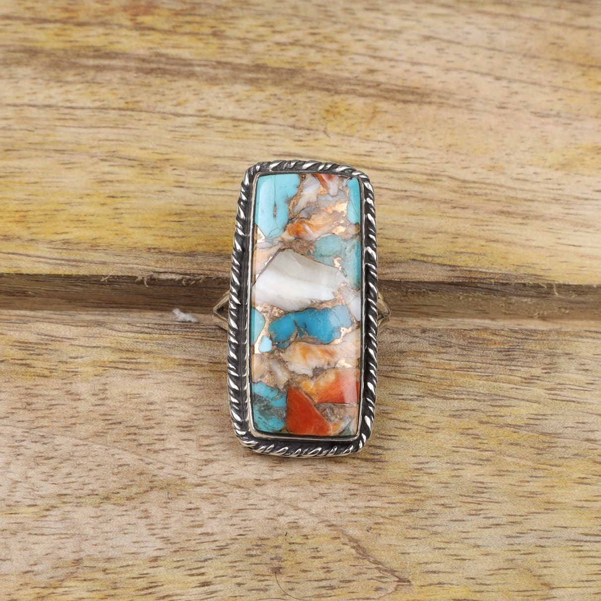 Oyster Turquoise Sterling Silver Ring