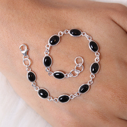 Black Onyx Sterling Silver Bracelet