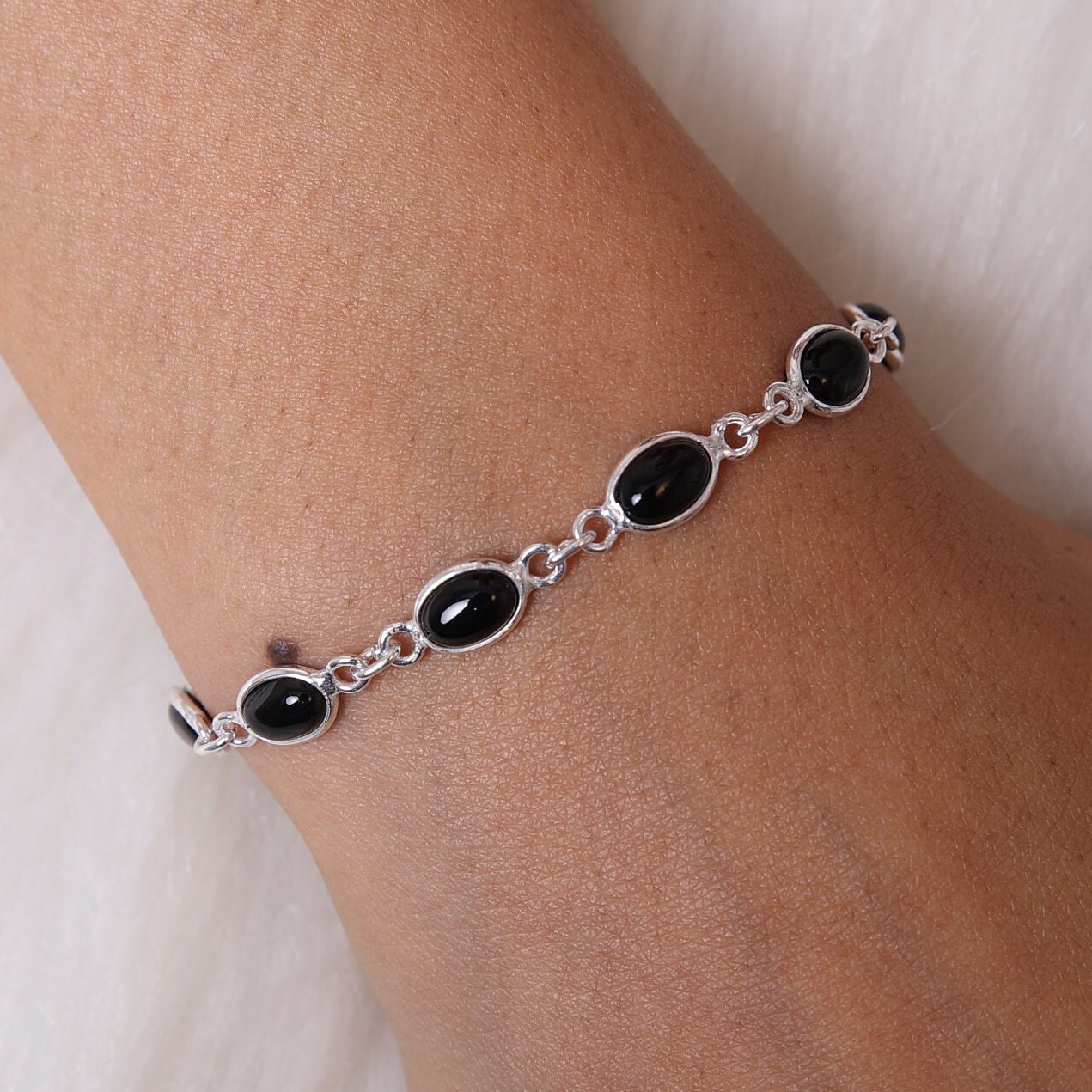 Black Onyx Sterling Silver Bracelet