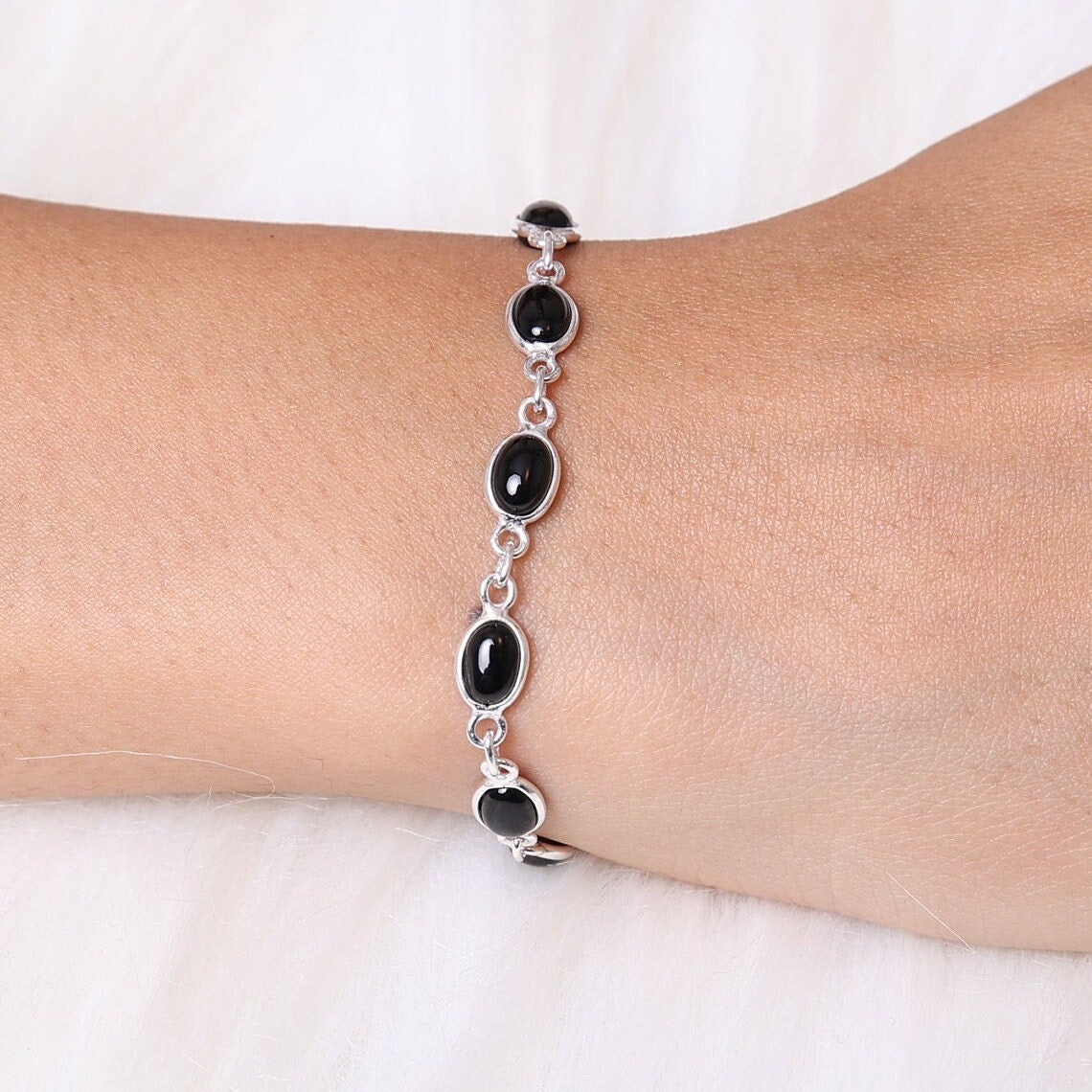 Black Onyx Sterling Silver Bracelet