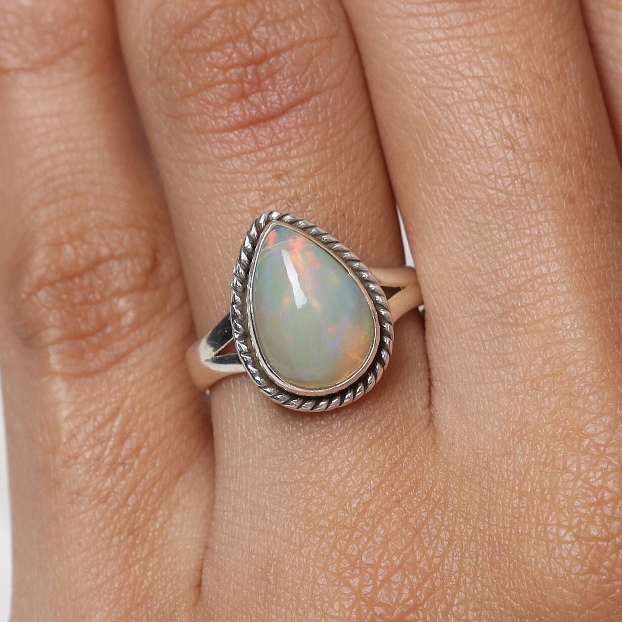 Ethiopian Opal Sterling Silver Ring