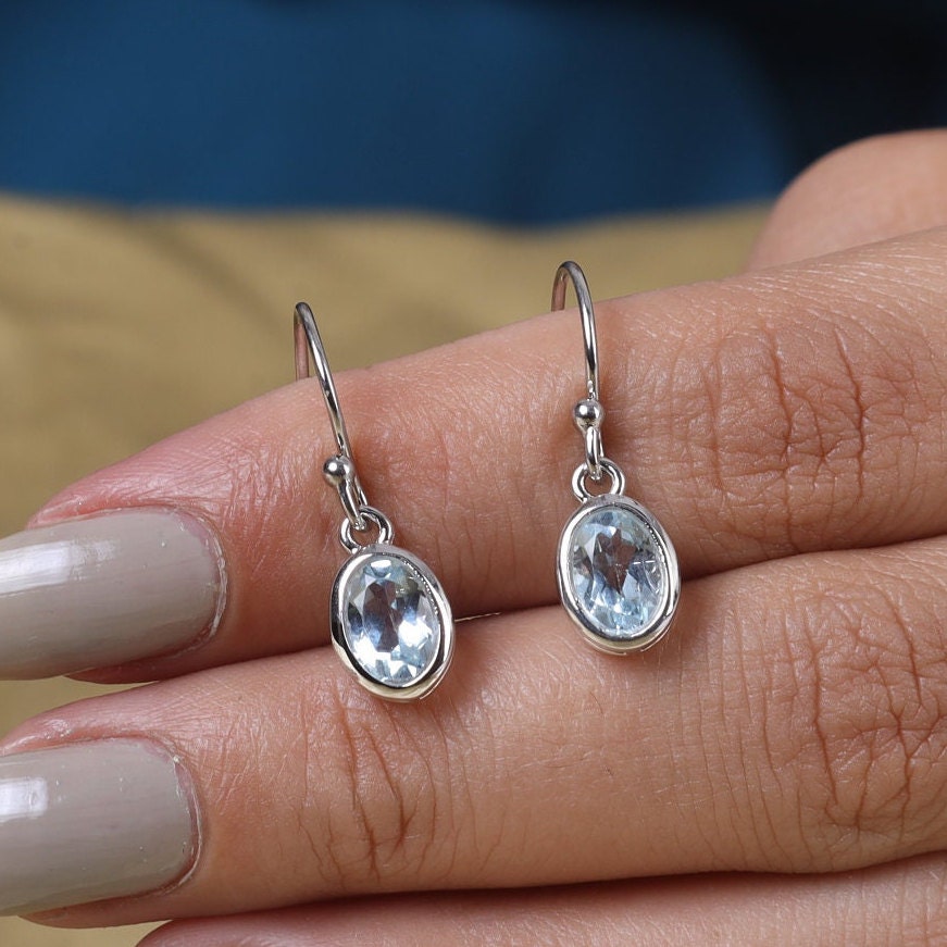 Blue Topaz Sterling Silver Earrings