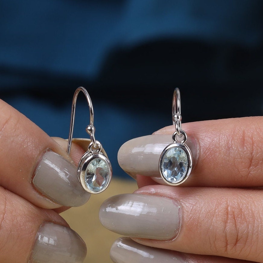 Blue Topaz Sterling Silver Earrings