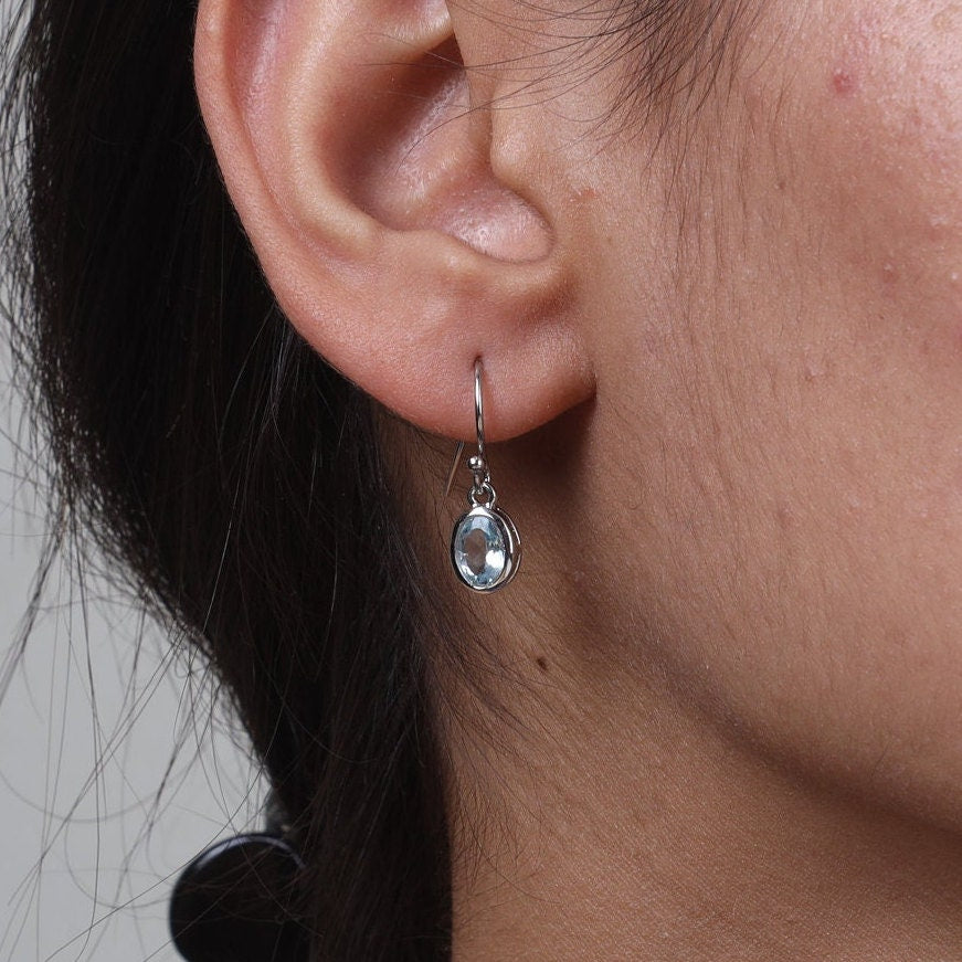 Blue Topaz Sterling Silver Earrings