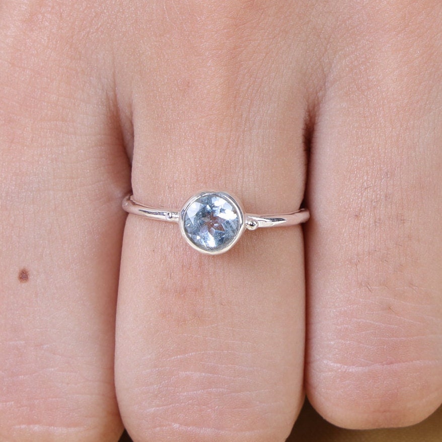 Blue Topaz Sterling Silver Ring