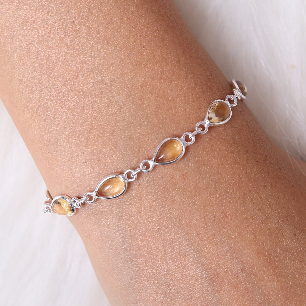 Citrine Sterling Silver Bracelet