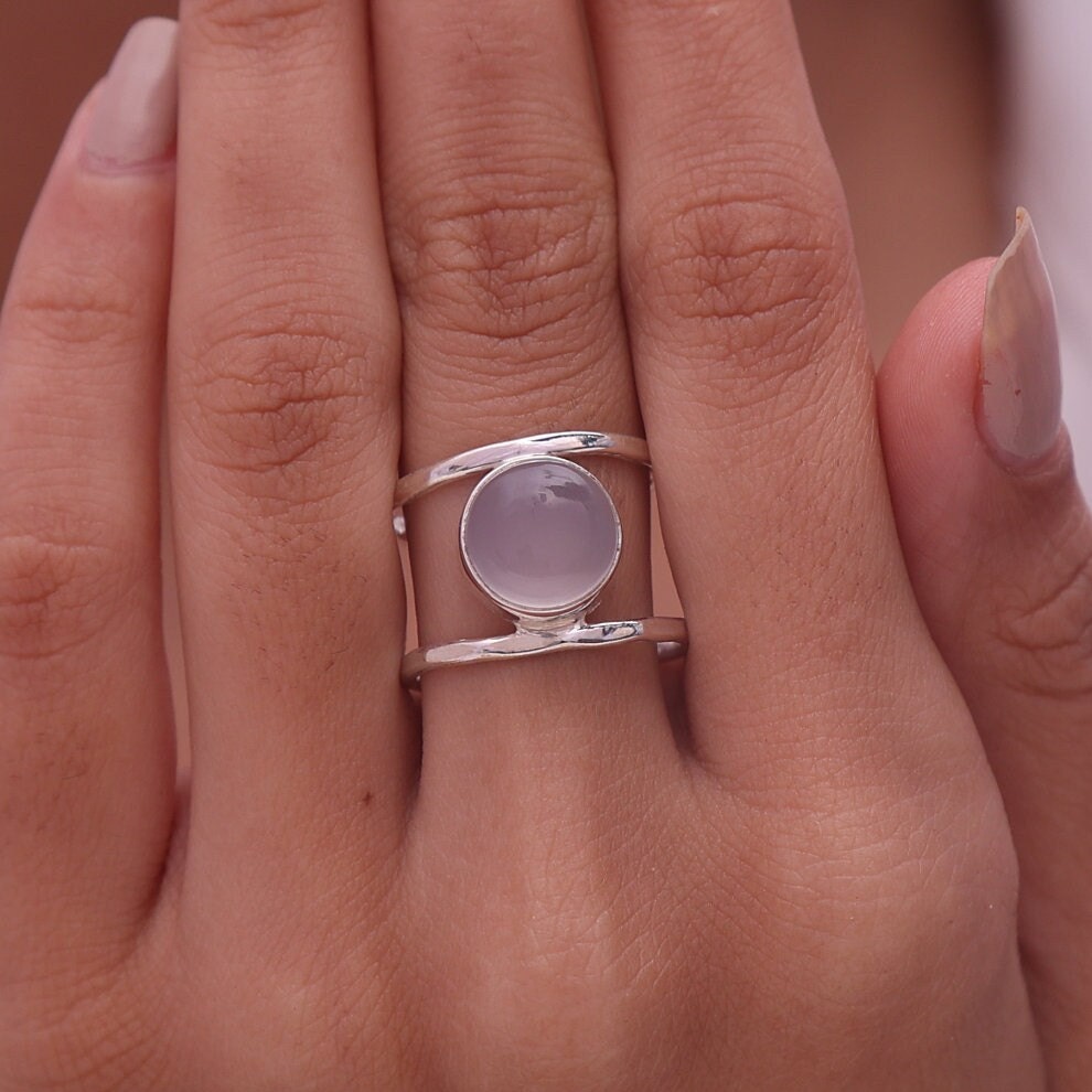 Chalcedony 925 Sterling Silver Ring