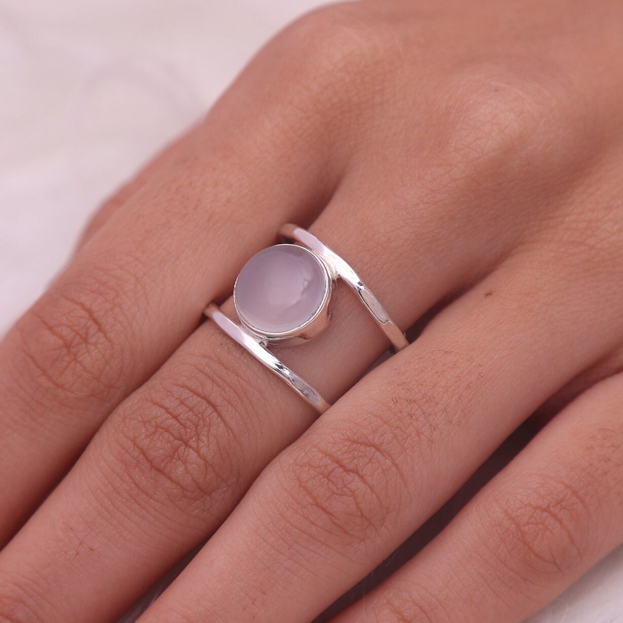 Chalcedony 925 Sterling Silver Ring