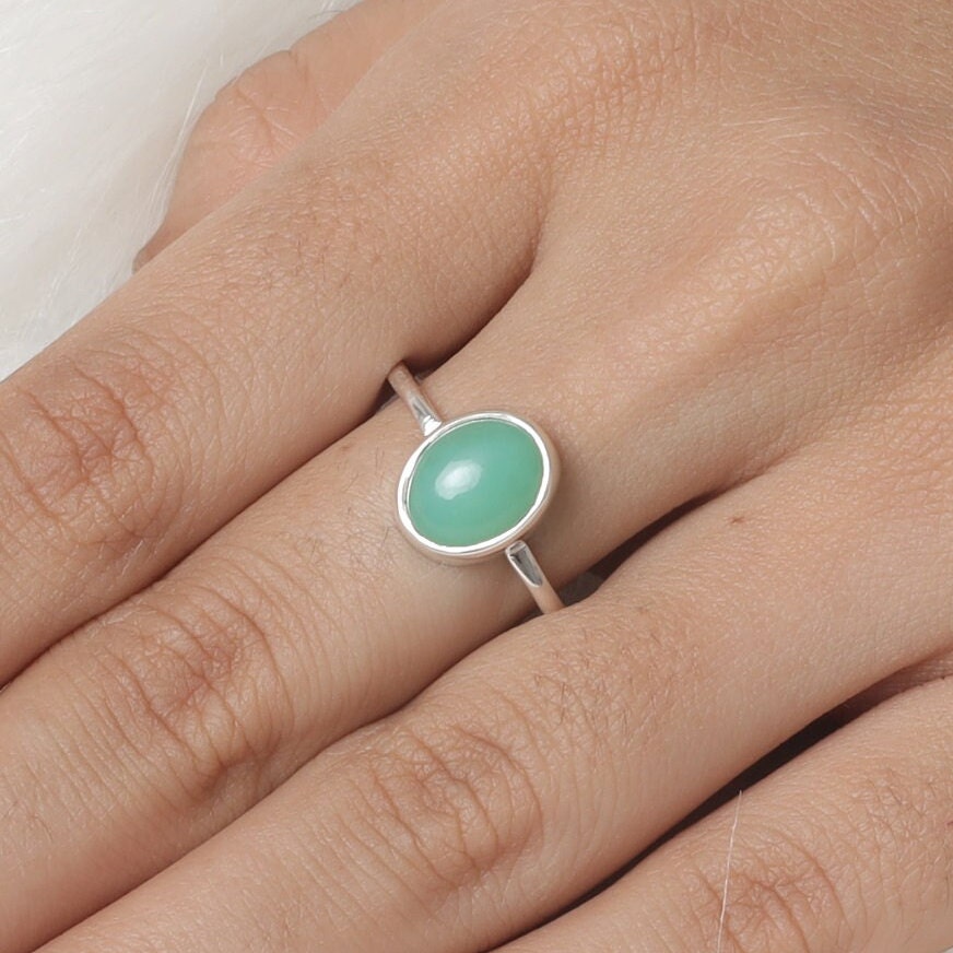 Chrysoprase Sterling Silver Ring