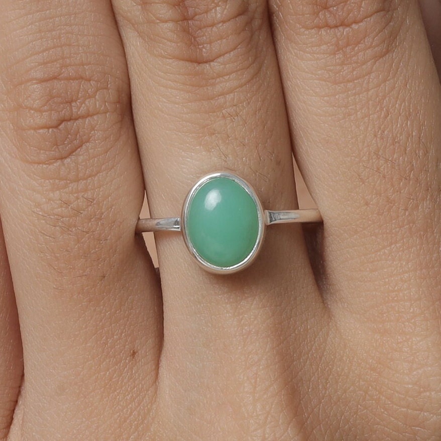 Chrysoprase Sterling Silver Ring