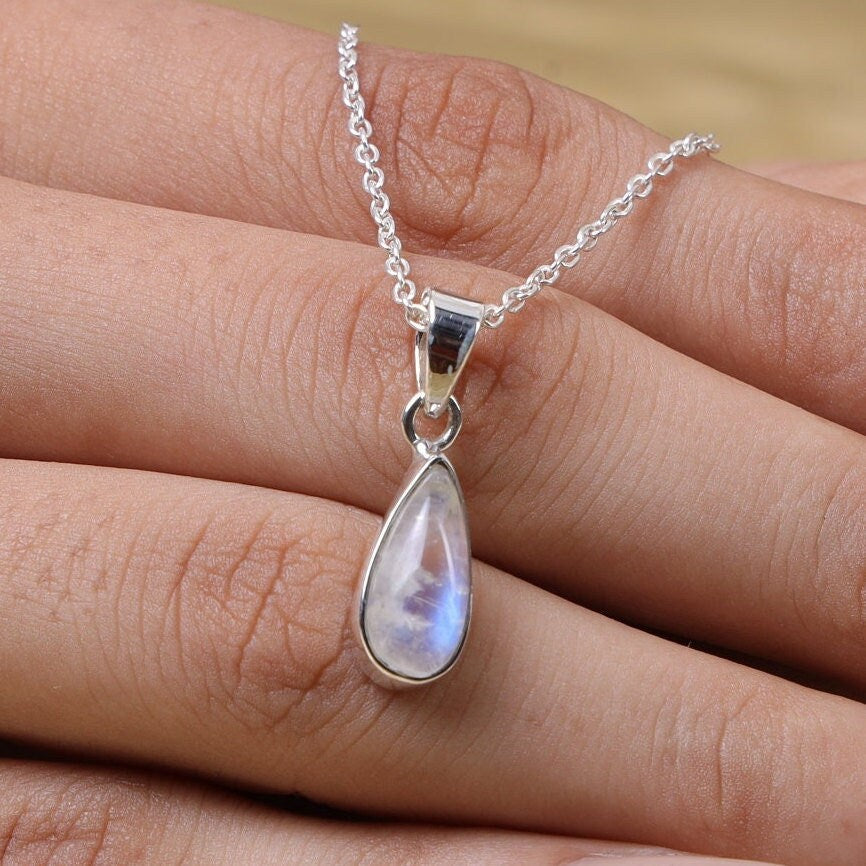 Rainbow Moonstone Sterling Silver Pendant