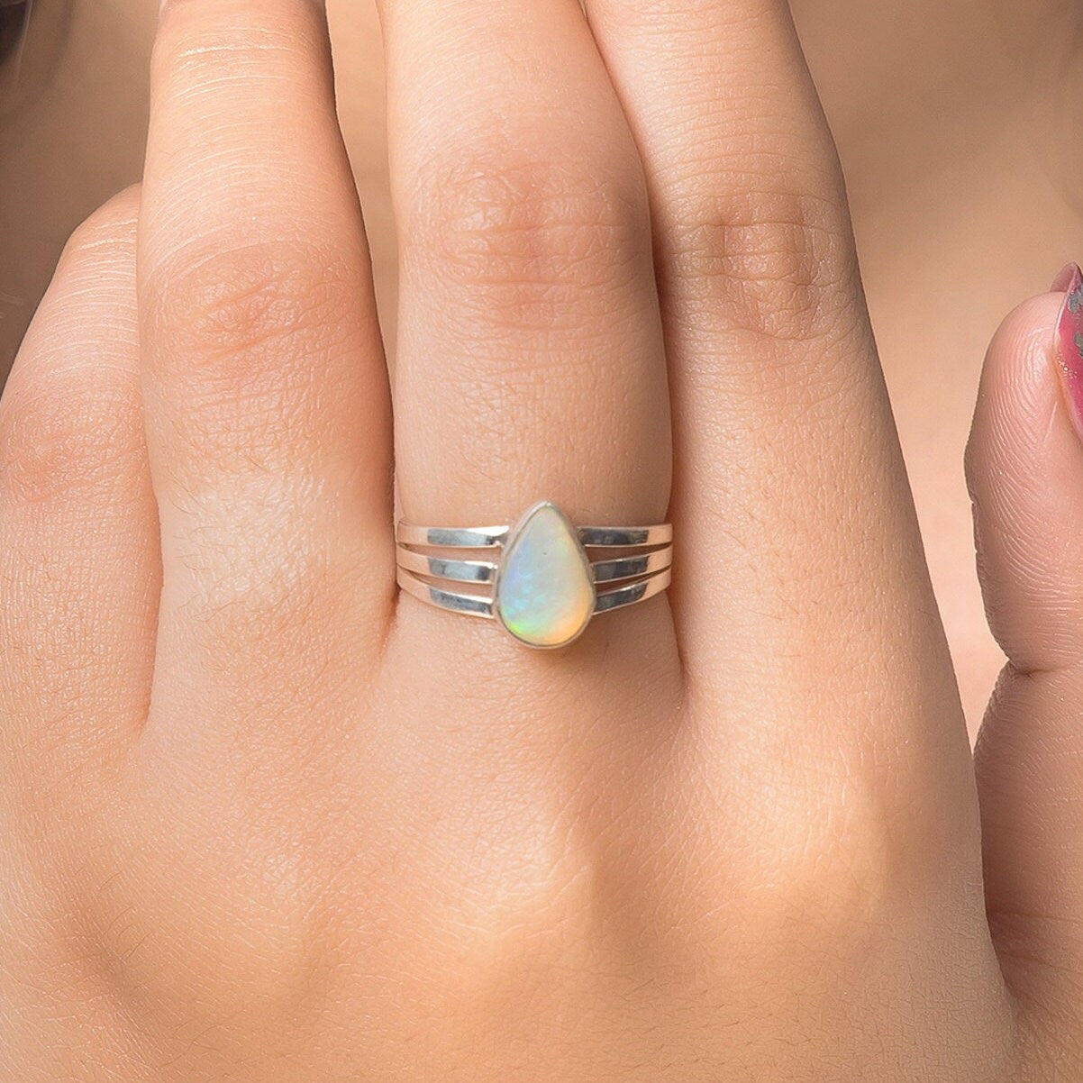 Ethiopian Opal Sterling Silver Ring