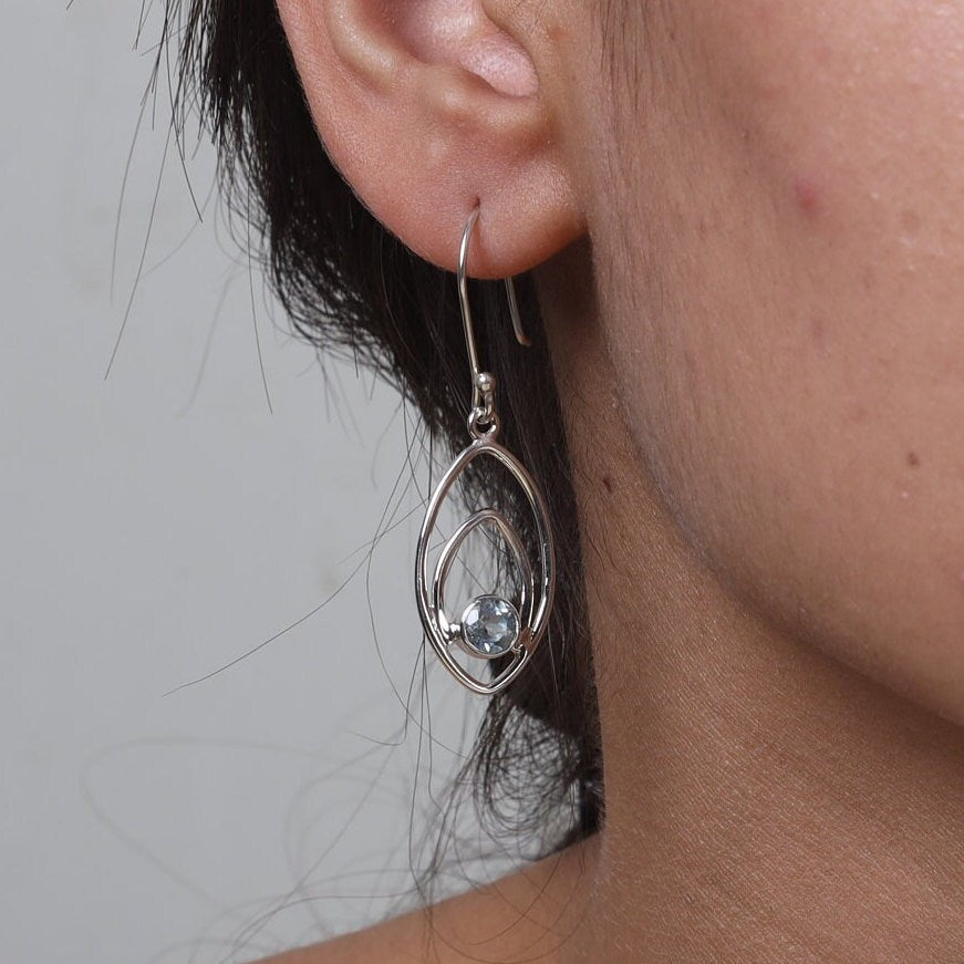 Blue Topaz Sterling Silver Earrings