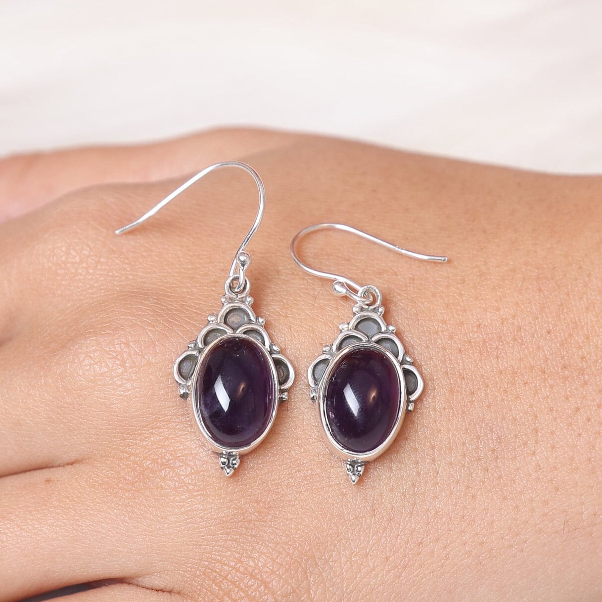 Amethyst Sterling Silver Earrings