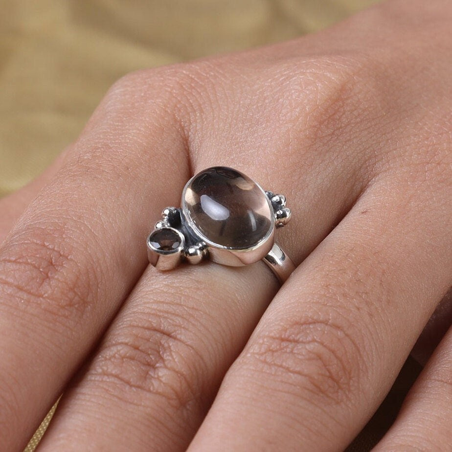 Smoky  Quartz Sterling Silver Ring