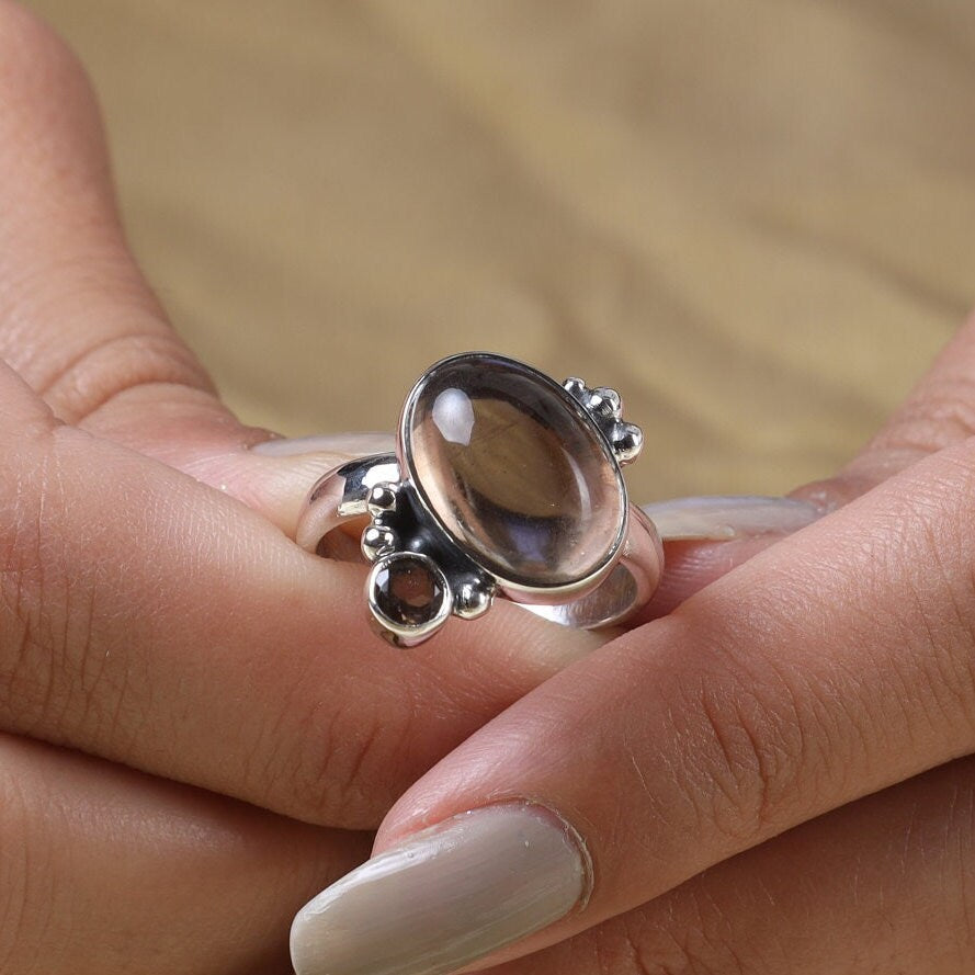 Smoky  Quartz Sterling Silver Ring