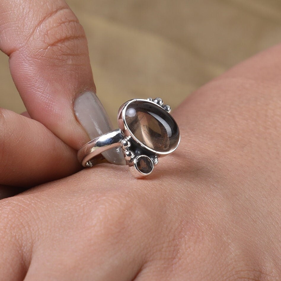 Smoky  Quartz Sterling Silver Ring